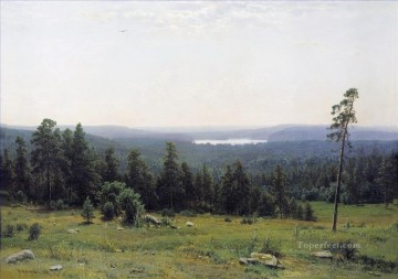 150の主題の芸術作品 Painting - 森の地平線 1884 古典的な風景 イワン・イワノビッチの木々